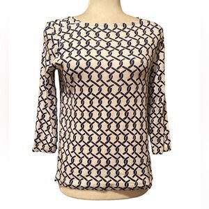 Chico’s Top 3/4 Length patterned Chico’s Size 0 Regular Size XS